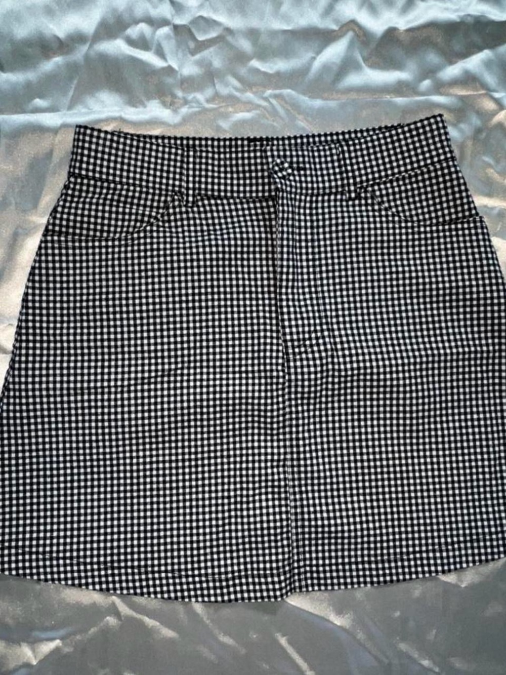 Brandy Melville Black and White Gingham Mini Skirt